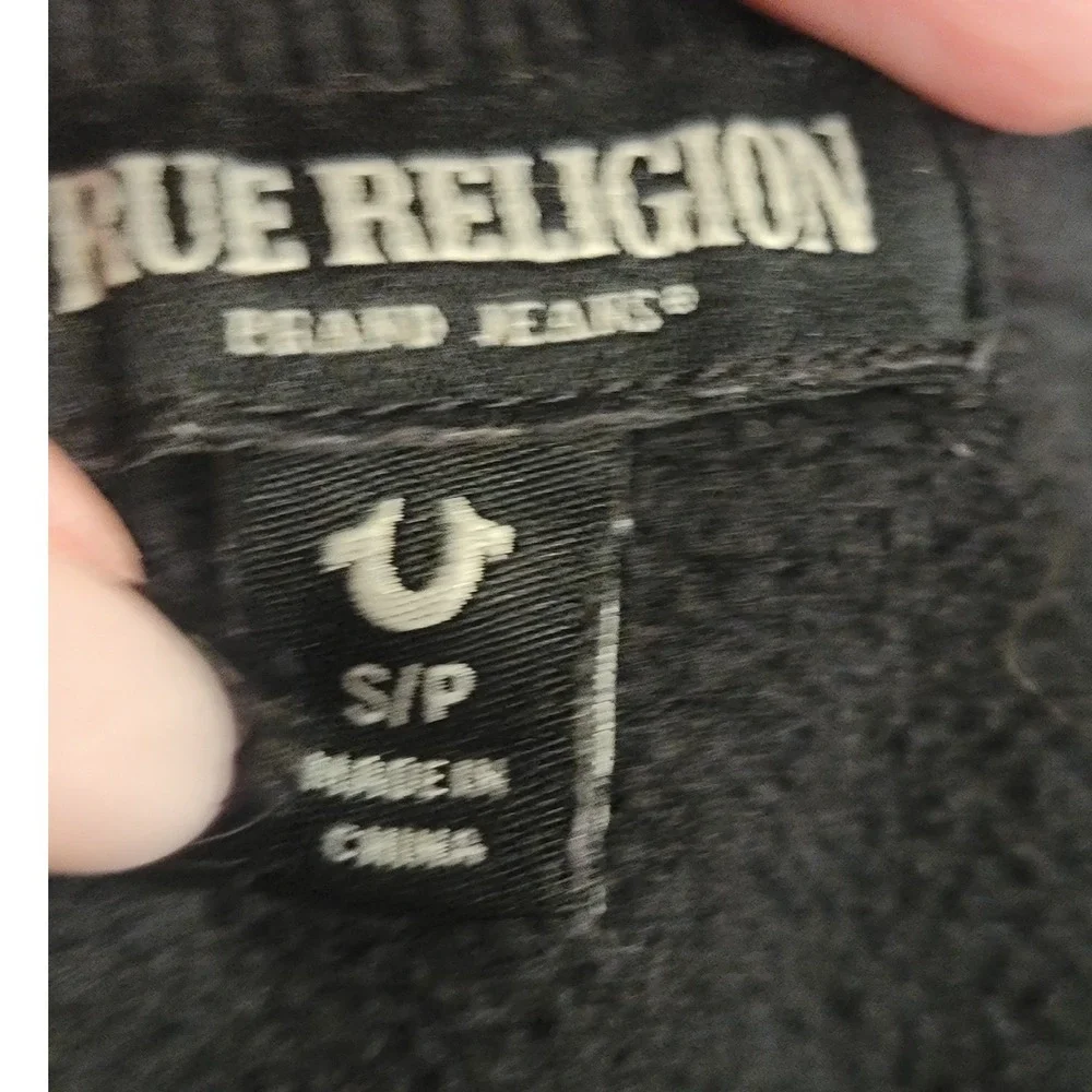 True Religion Black Buddha Graphic Crewneck Sweatshirt Fashion For The Senses S